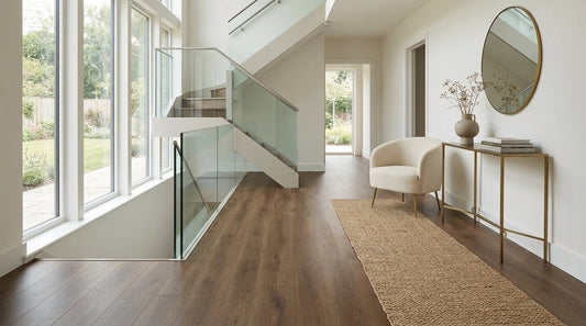 FW Originals CORE Smoked Oak dark oak SPC click flooring shown in a hallway