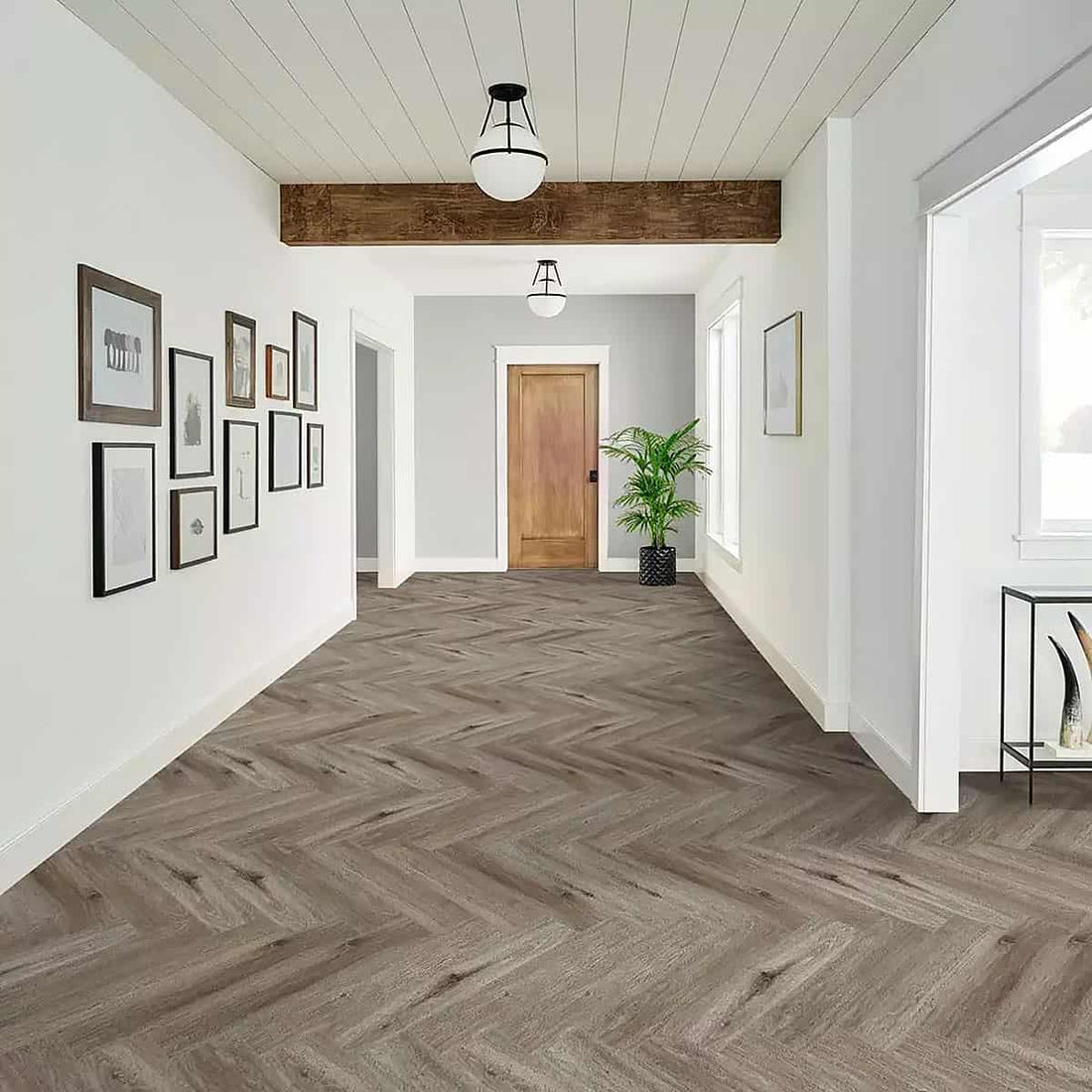 Hazel Oak Impression Parquet herringbone LVT 2.5mm 0.55mm wear mid-tone sample