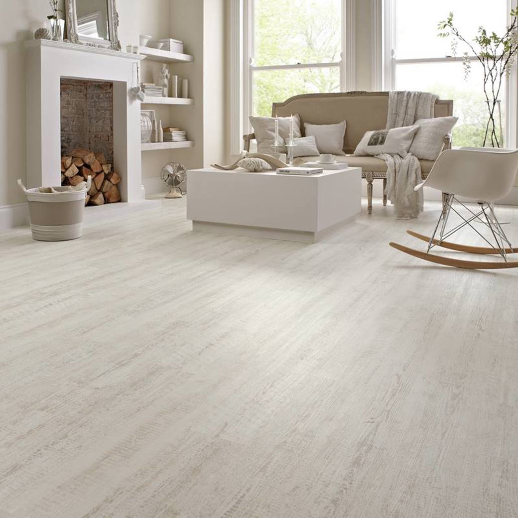 Karndean Knight Tile White Painted Oak KP105 wood-effect LVT 2mm sample