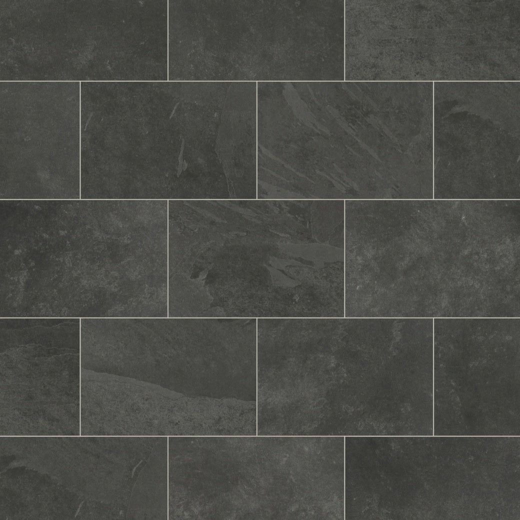 Karndean Knight Tile Black Riven Slate ST15 stone-effect LVT 2mm sample