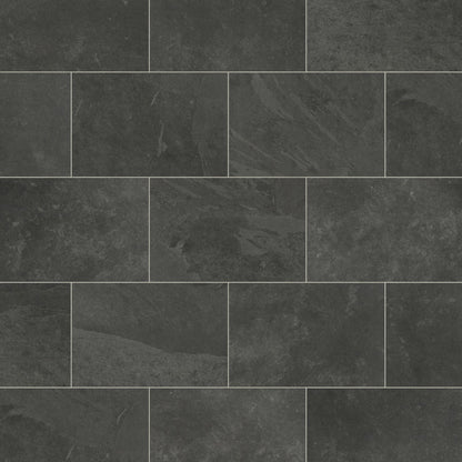 Karndean Knight Tile Black Riven Slate Stone Effect LVT 2mm ST15 | Trade Prices
