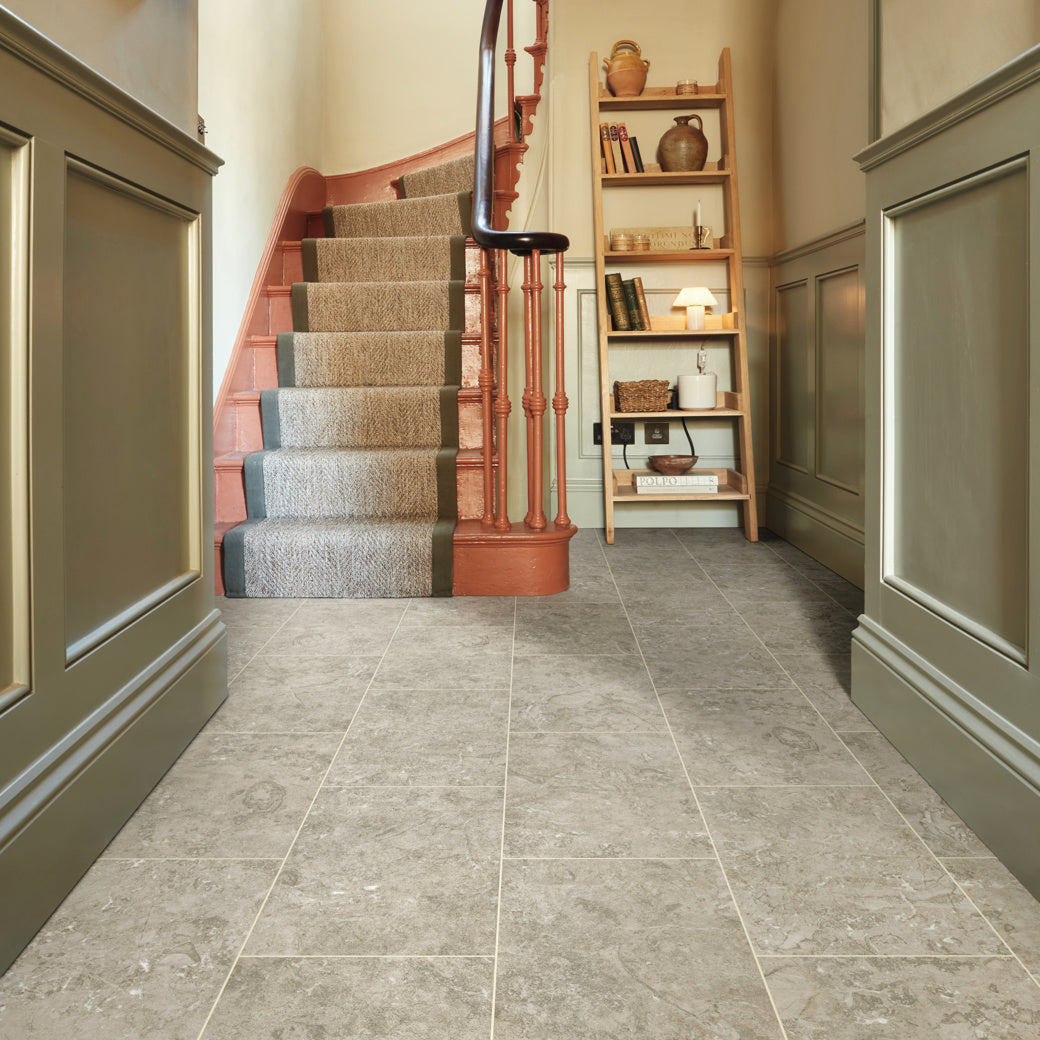 Karndean Knight Tile Lunar Limestone ST32 stone-effect LVT 2mm sample