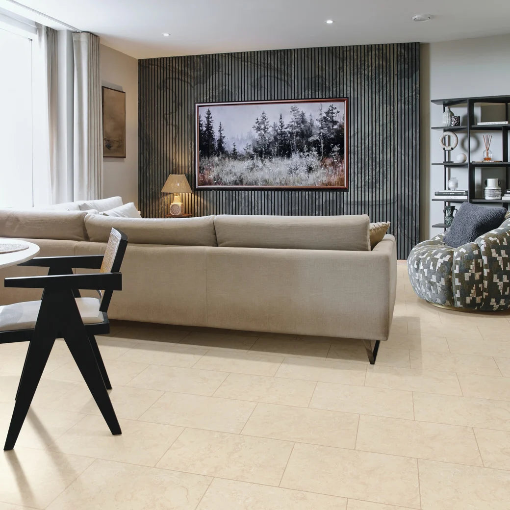 Karndean Knight Tile Natural Limestone ST33 stone-effect LVT 2mm sample