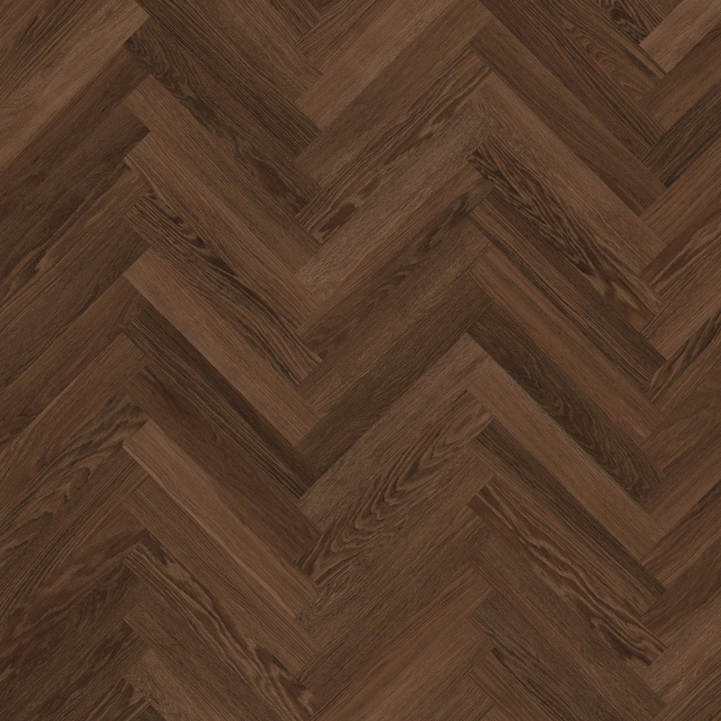 Nutmeg Limed Oak SM-KP164 herringbone pattern Karndean Knight Tile gluedown LVT flooring close-up showing natural wood grain