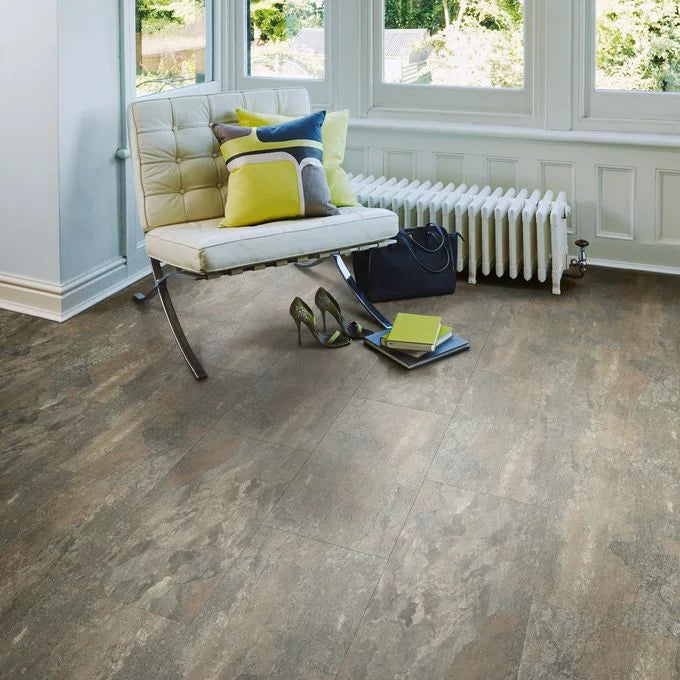 Polyflor Camaro PUR 2319 Ocean Slate LVT flooring with stone-effect finish