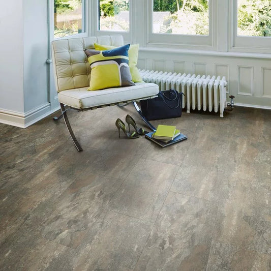 Polyflor Camaro PUR 2319 Ocean Slate LVT flooring with stone-effect finish