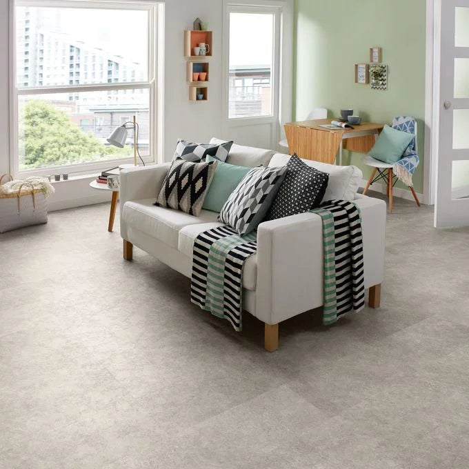 Polyflor Camaro PUR 2342 Burnished Concrete LVT flooring with modern concrete-effect finish