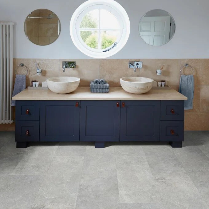 Polyflor Camaro PUR 2348 Tribeca Cement LVT flooring with modern cement-effect finish
