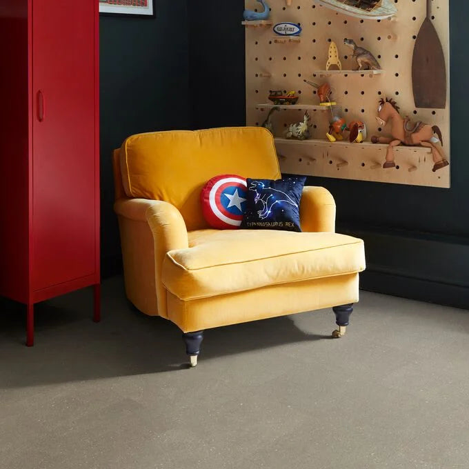 Polyflor Camaro PUR 2349 Goldstone Micro Terrazzo LVT flooring with terrazzo-style finish