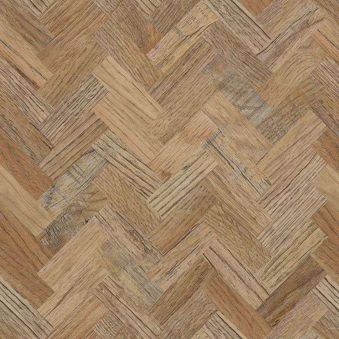 Polyflor Camaro PUR Cambridge Parquet LVT close up showing detailed wood grain parquet texture