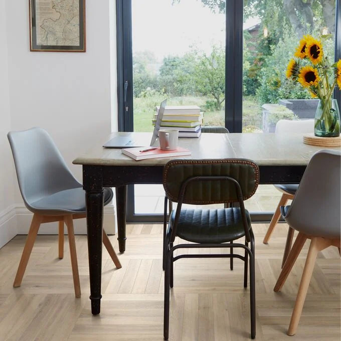 Polyflor Camaro PUR Naked Blond Oak Large Parquet lvt flooring in modern home interior