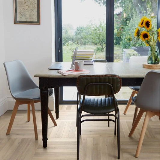 Polyflor Camaro PUR Naked Blond Oak Large Parquet lvt flooring in modern home interior