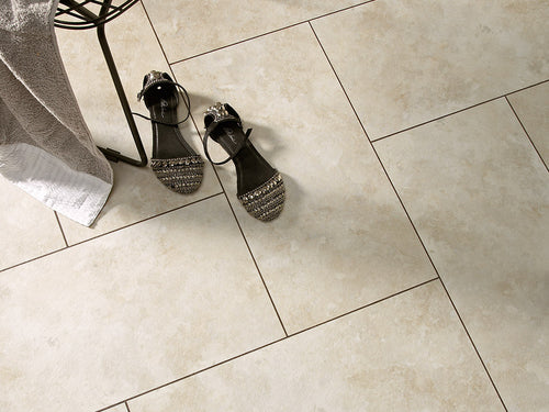 Polyflor Graphite 2039 grouting strips installed between LVT tiles; surrounding flooring and props sold separately