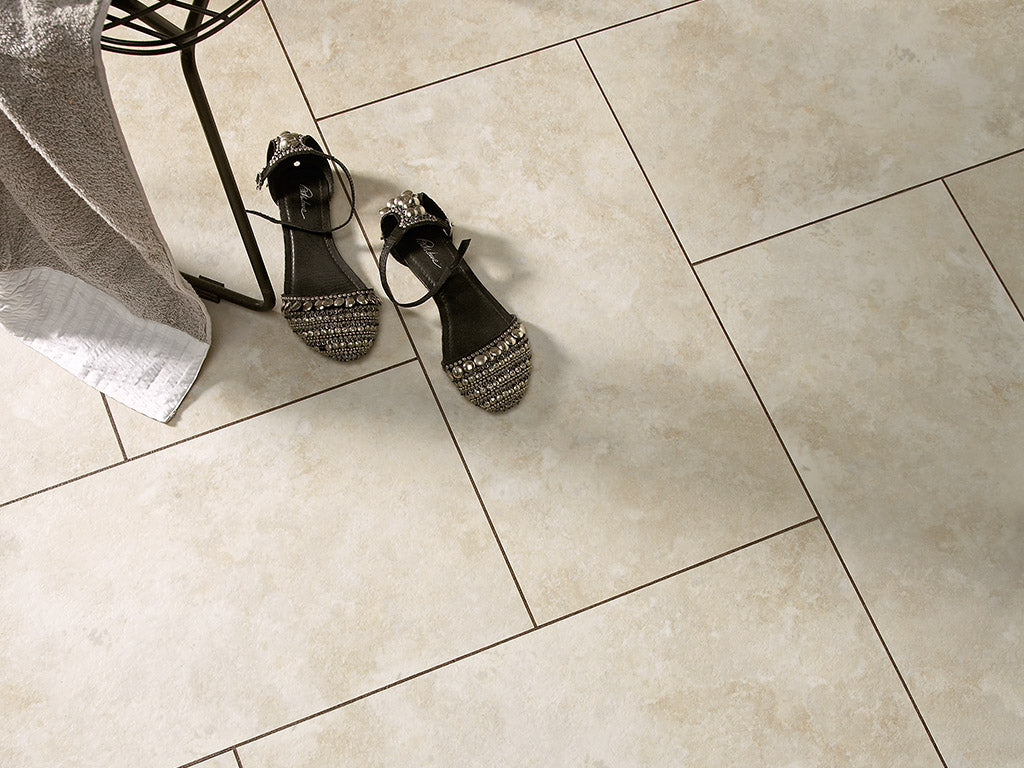 Polyflor Graphite 2039 grouting strips installed between LVT tiles; surrounding flooring and props sold separately