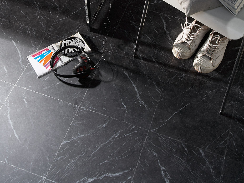 Polyflor Grey 2035 grouting strips installed between LVT tiles; surrounding flooring and props sold separately