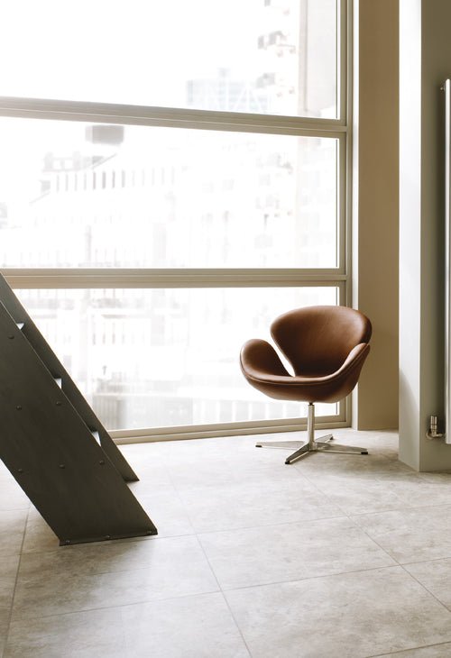 Polyflor Grey 3036 grouting strips in a manufacturer installation photograph; surrounding flooring and furniture sold separately