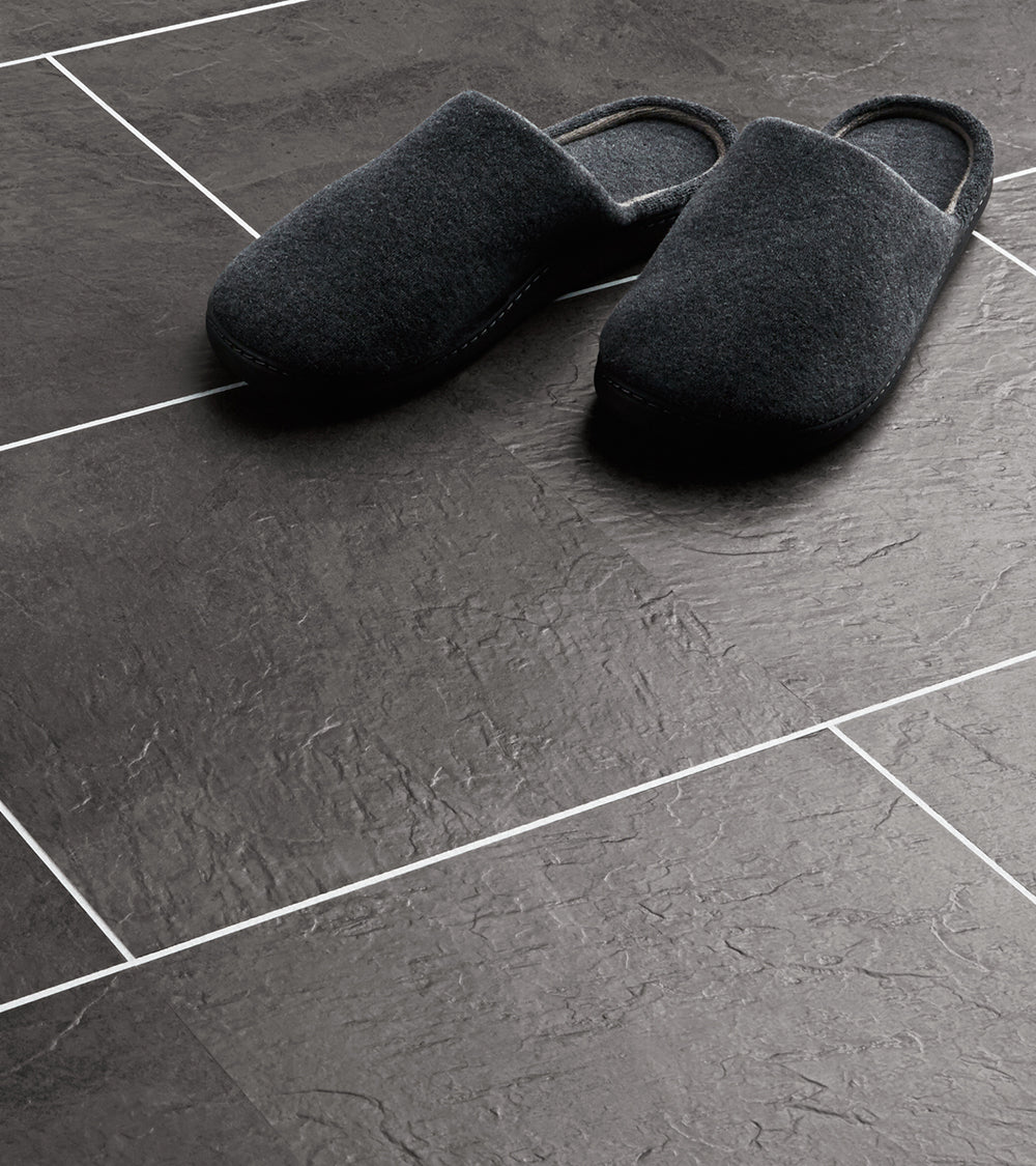 Polyflor Ice 2031 grouting strips installed between LVT tiles; surrounding flooring and props sold separately