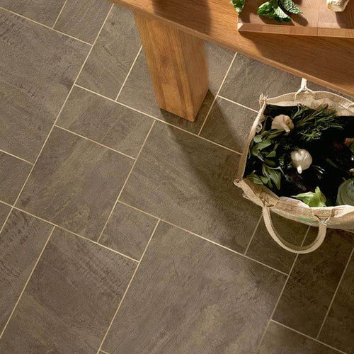 Polyflor Maple 2056 marquetry strips installed between LVT tiles; surrounding flooring sold separately