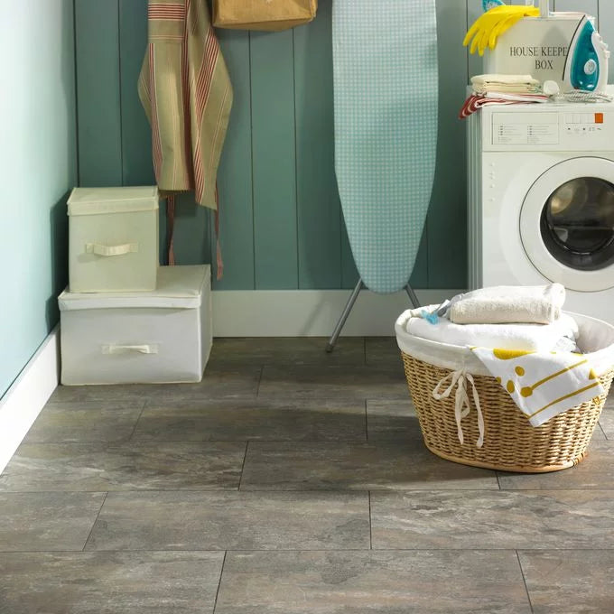 Polyflor Camaro PUR 2319 Ocean Slate luxury vinyl tile with durable stone-look design