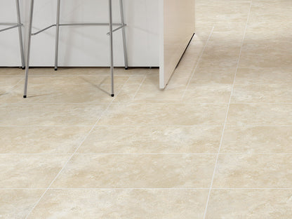 Polyflor Pearl 2033 grouting strips installed between LVT tiles; surrounding flooring and furniture sold separately