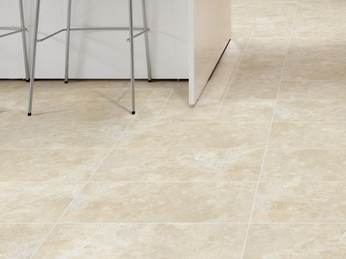 Polyflor Pearl 2033 grouting strips installed between LVT tiles; surrounding flooring and furniture sold separately