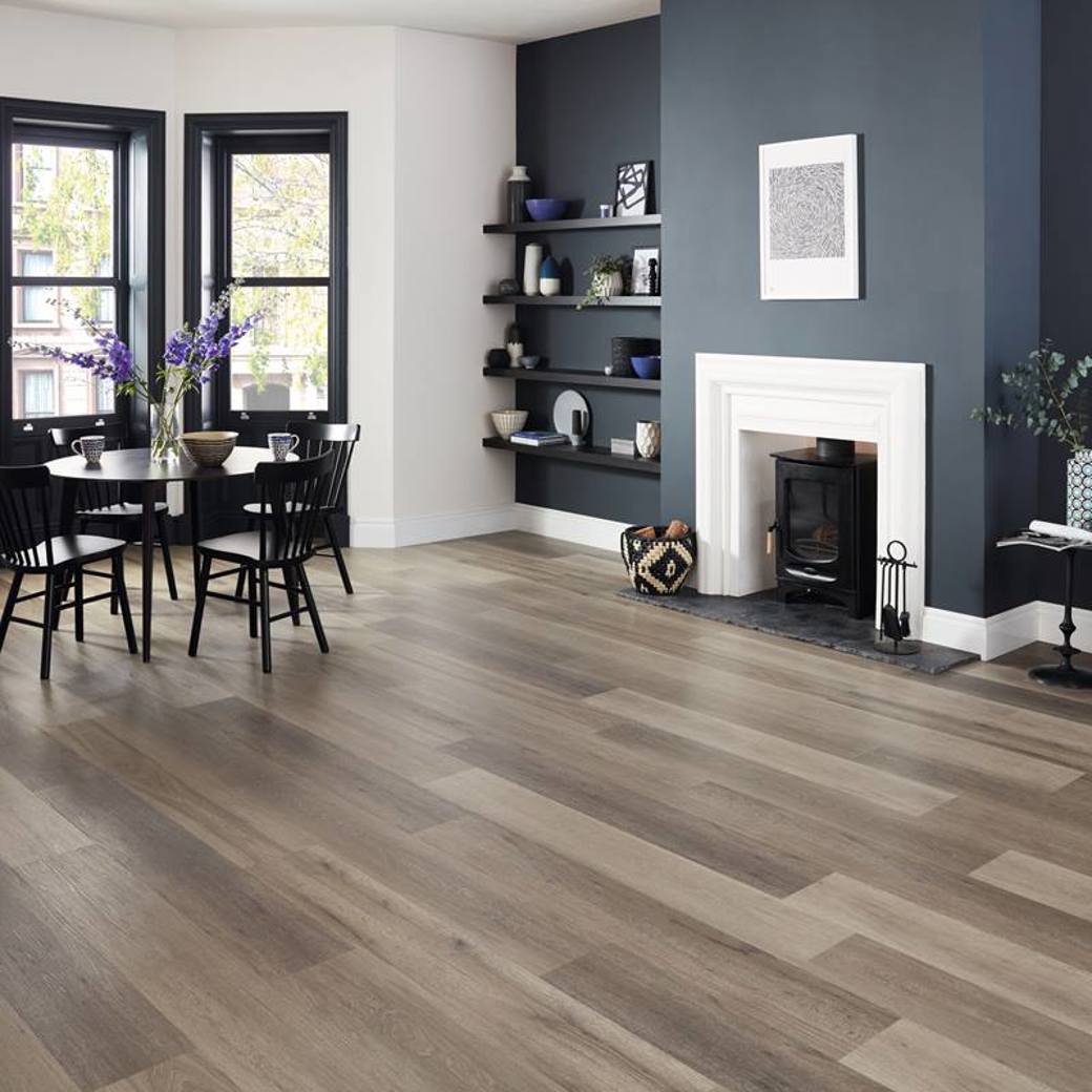 Karndean Van Gogh Washed Grey Ash RKP8104 rigid core SPC click LVT sample