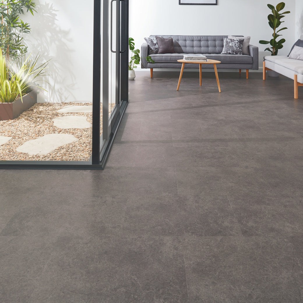 Karndean Van Gogh Volcanic Black RKT2406 stone-effect rigid core SPC click LVT sample