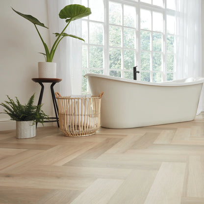 Karndean Van Gogh Texas White Ash SM-VGW8105 herringbone wood-effect LVT 0.55mm sample