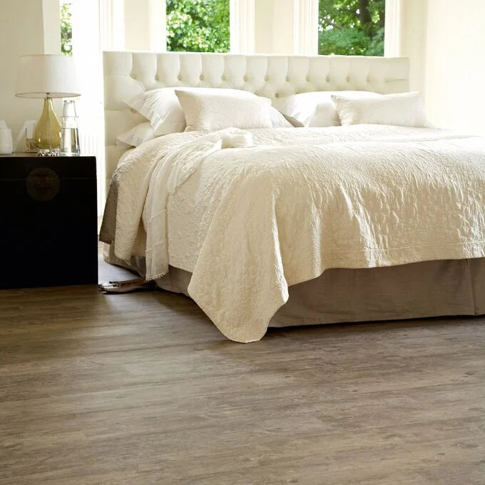 Polyflor Camaro PUR 2233 Smoke Brushed Elm LVT installed in modern interior space