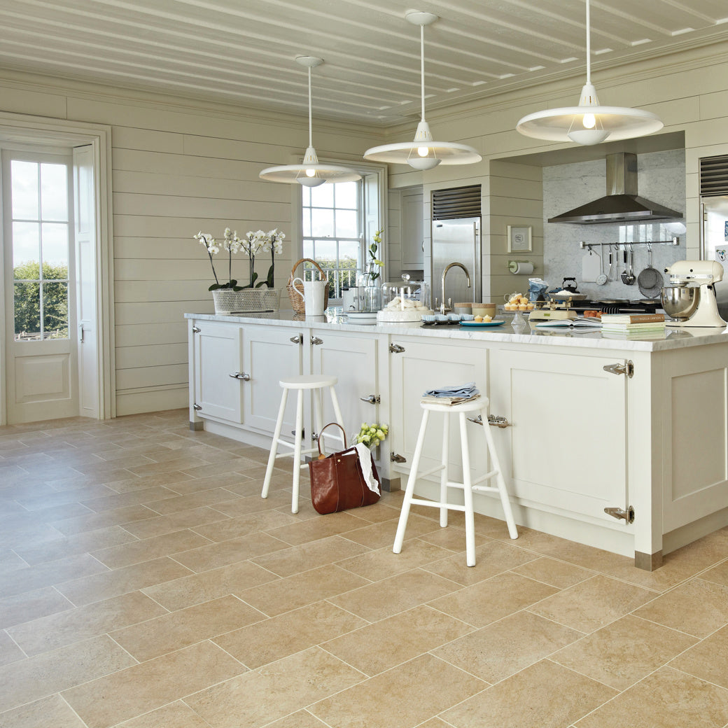 Karndean Knight Tile Bath Stone ST12 stone-effect LVT 2mm sample