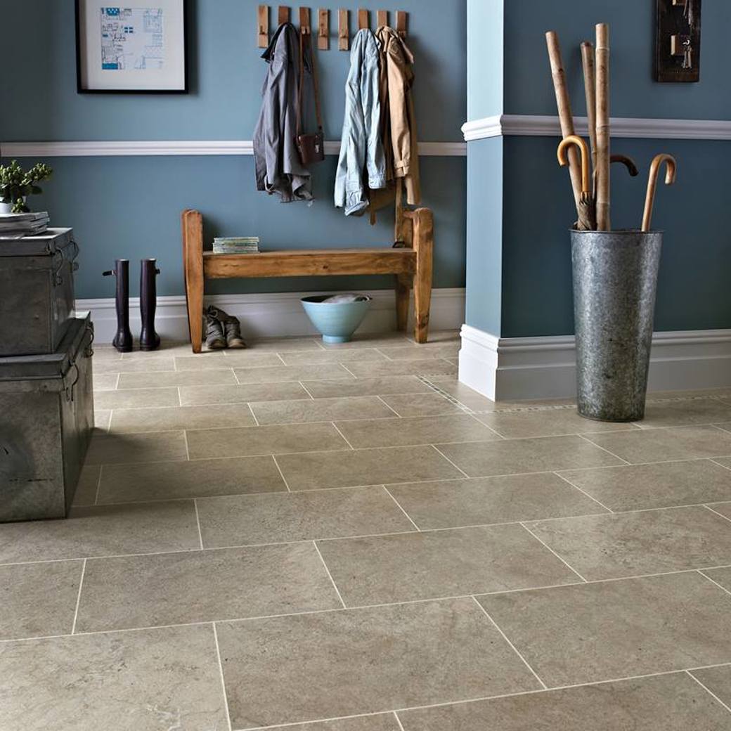 Karndean Knight Tile Portland Stone ST13 stone-effect LVT 2mm sample