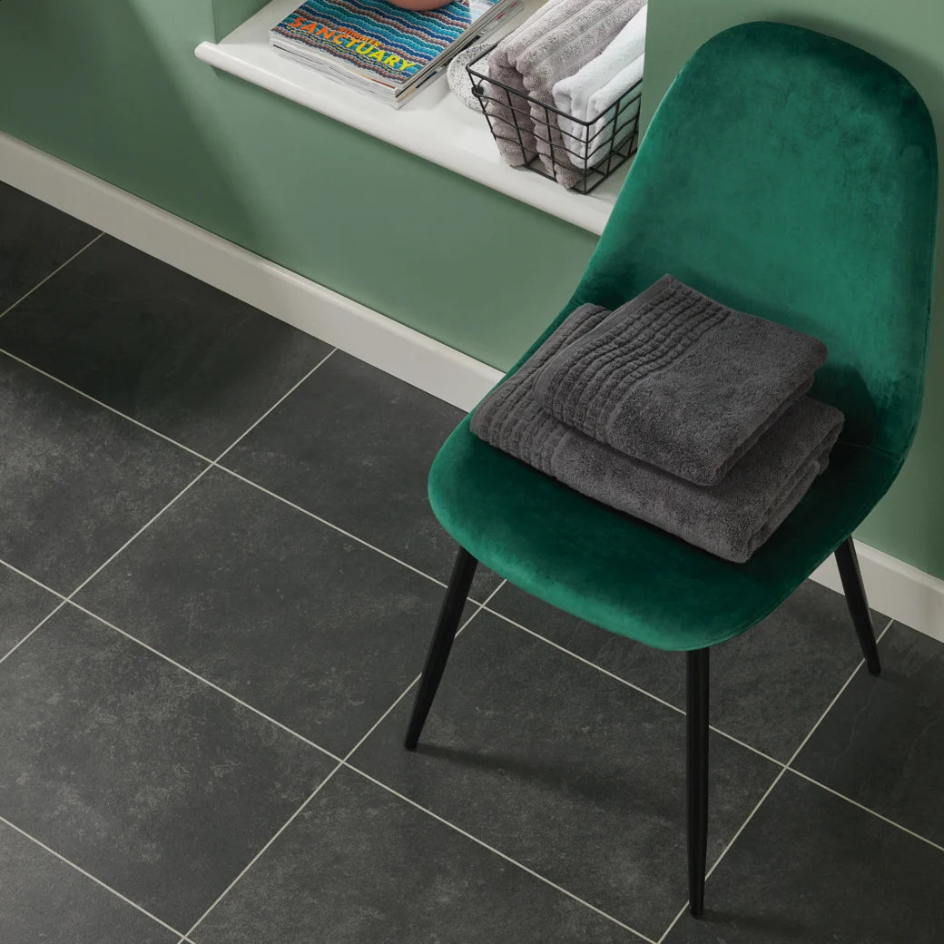 Karndean Knight Tile Black Riven Slate ST15 stone-effect LVT 2mm sample