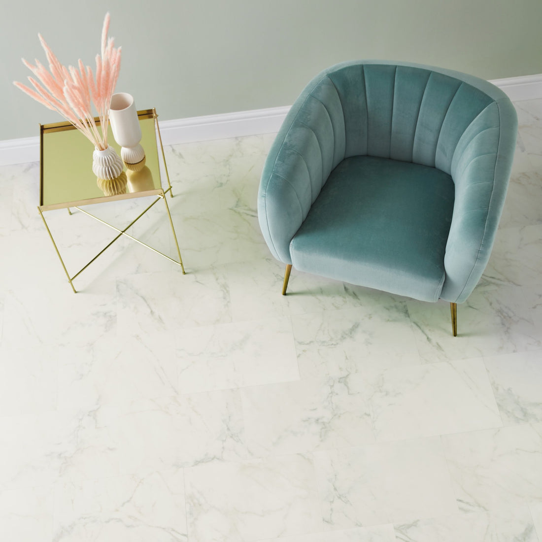 Karndean Knight Tile Glacial Marble ST27 stone-effect LVT 2mm sample