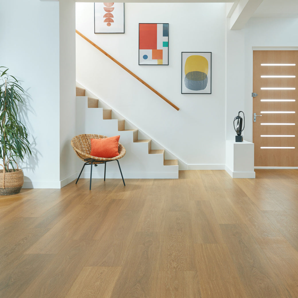 Karndean Van Gogh Golden Brushed Oak VGW122T-RKP rigid core SPC click LVT sample