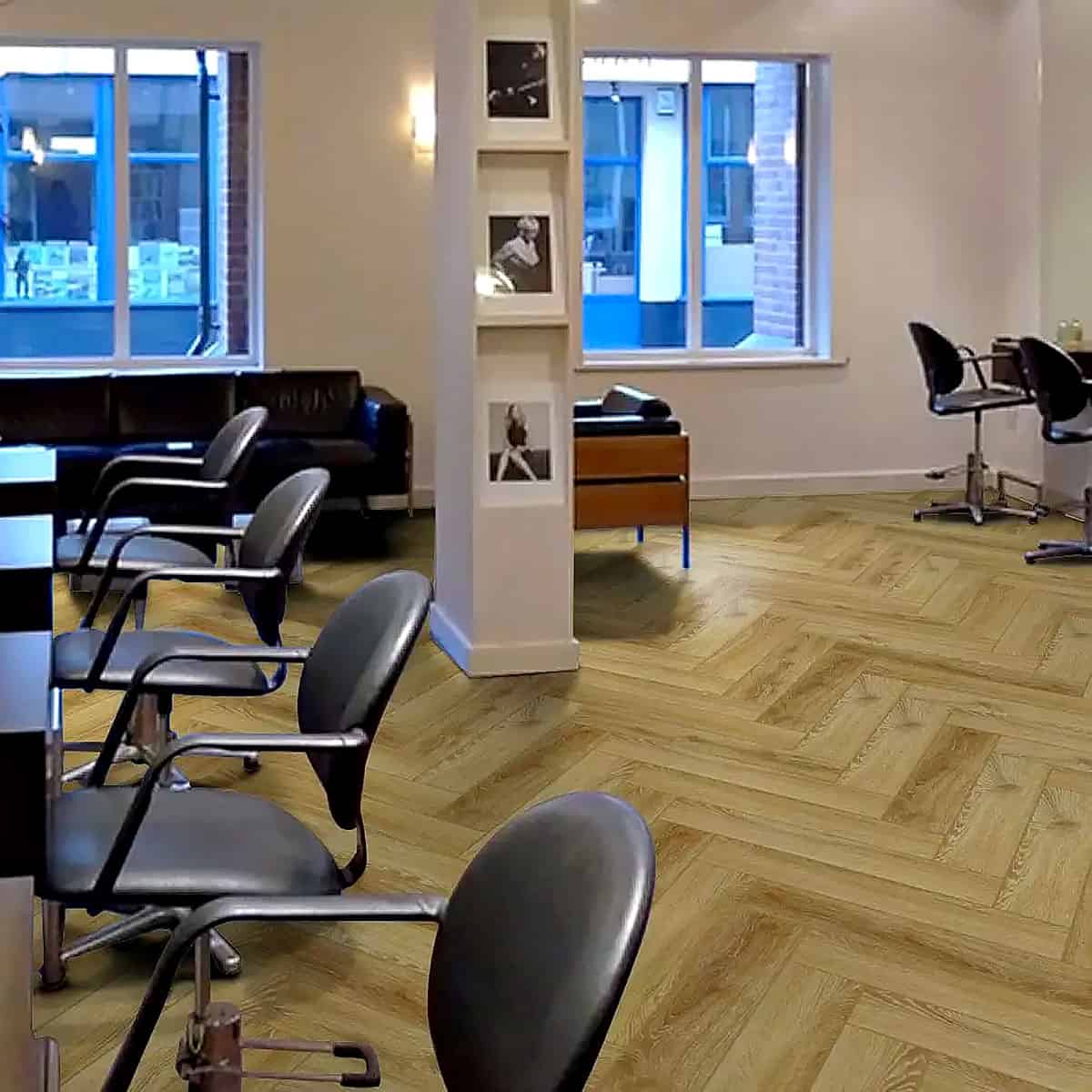 Honey Oak Impression Parquet herringbone LVT 2.5mm 0.55mm wear mid-tone sample